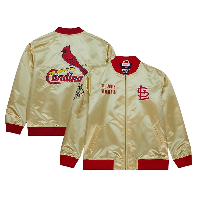 Veste légère en satin entièrement zippée Mitchell & Ness Gold St. Louis Cardinals OG 2.0 pour hommes