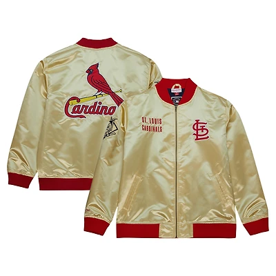 Veste légère en satin entièrement zippée Mitchell & Ness Gold St. Louis Cardinals OG 2.0 pour hommes