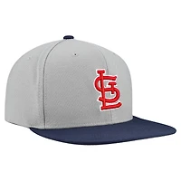 Men's Mitchell & Ness Gray St. Louis Cardinals Cooperstown Collection Basic Flip Snapback Hat