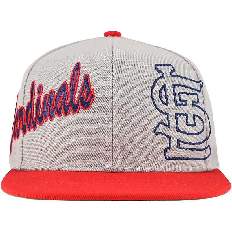 Men's Mitchell & Ness Gray St. Louis Cardinals Knock Out Panel Snapback Hat