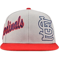 Men's Mitchell & Ness Gray St. Louis Cardinals Knock Out Panel Snapback Hat