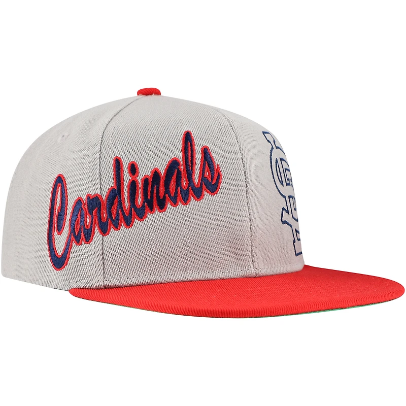 Men's Mitchell & Ness Gray St. Louis Cardinals Knock Out Panel Snapback Hat
