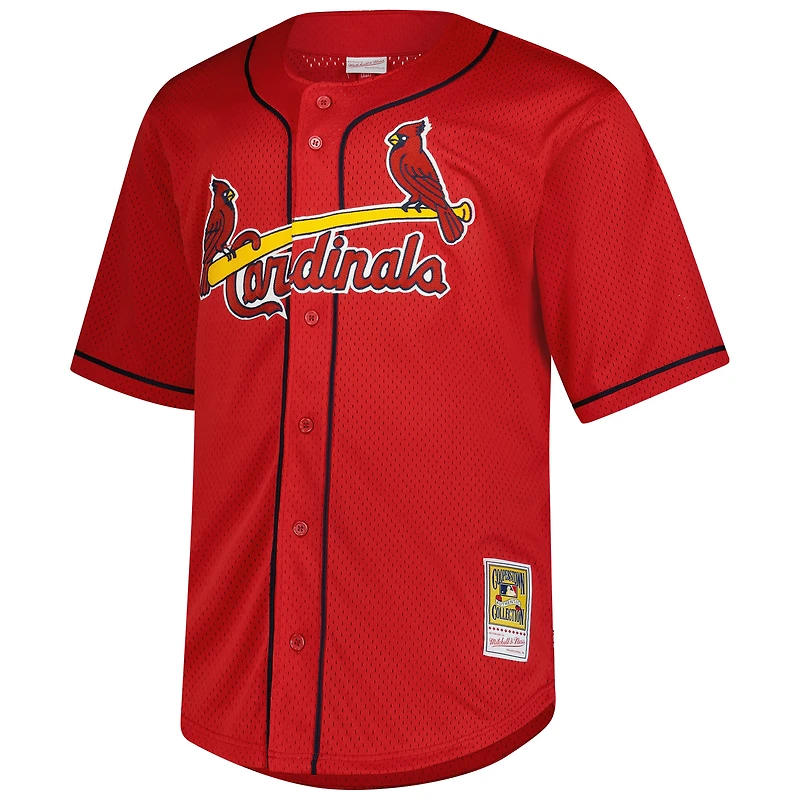 Maillot d'entraînement au bâton Mitchell & Ness Mark McGwire rouge St. Louis Cardinals, grandes tailles, Cooperstown, maille, pour homme