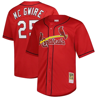 Men's Mitchell & Ness Mark McGwire Red St. Louis Cardinals Big Tall Cooperstown Mesh Batting Practice Jersey