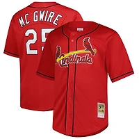 Men's Mitchell & Ness Mark McGwire Red St. Louis Cardinals Big Tall Cooperstown Mesh Batting Practice Jersey