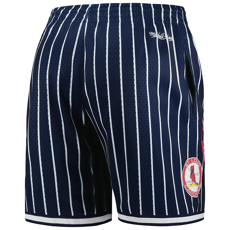 Mitchell & Ness Navy St. Louis Cardinals Cooperstown Collection 1982 World Series City Short en filet pour homme
