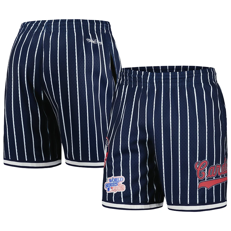 Mitchell & Ness Navy St. Louis Cardinals Cooperstown Collection 1982 World Series City Short en filet pour homme