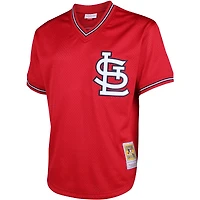 Maillot d'entraînement au bâton en maille Mitchell & Ness Ozzie Smith rouge St. Louis Cardinals Cooperstown pour hommes