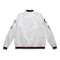 Veste universitaire en satin à boutons-pression pour hommes Mitchell & Ness White Cardinals de St. Louis City Collection