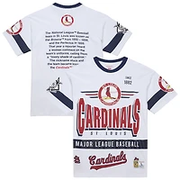 T-shirt blanc Mitchell & Ness pour homme, collection Cooperstown, « Team Origins » des Cardinals de Saint-Louis