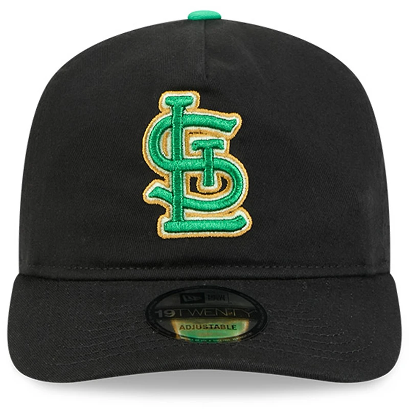 Casquette ajustable New Era noire pour homme, St. Louis Cardinals, édition spéciale Saint-Patrick 2026, modèle 19TWENTY