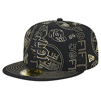 Men's New Era Black St. Louis Cardinals 59FIFTY Day Allover Fitted Hat