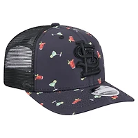 Men's New Era Black St. Louis Cardinals Adventure Drinks Pattern 9SEVENTY Stretch-Snap Hat
