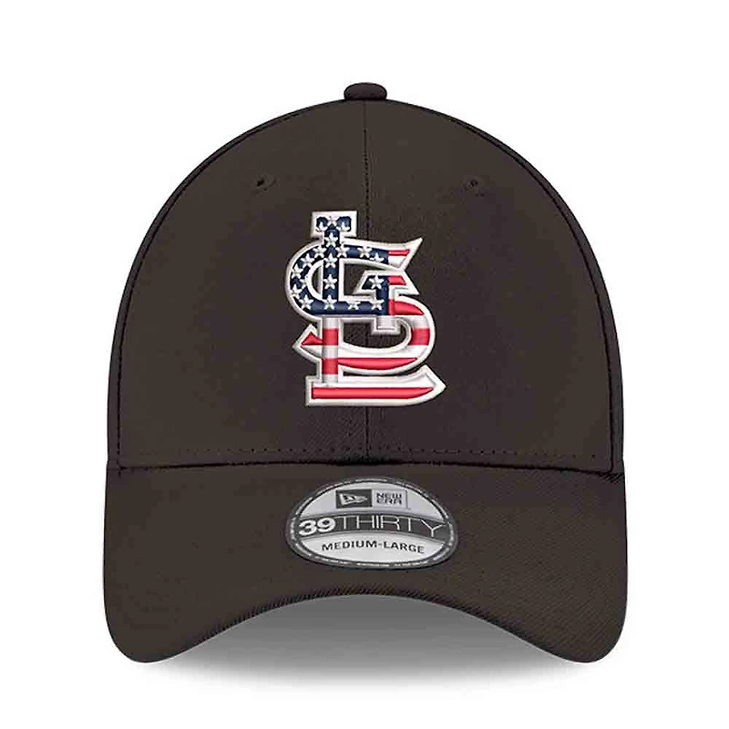 Men's New Era Black St. Louis Cardinals America 250 39THIRTY Flex Hat