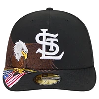 Men's New Era Black St. Louis Cardinals Americana Bald Eagle Pre-Curved 59FIFTY Fitted Hat