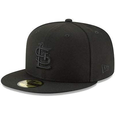 Casquette ajustée 59FIFTY noire sur noir des Cardinals de Saint-Louis New Era pour homme