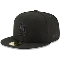 Casquette ajustée 59FIFTY noire sur noir des Cardinals de Saint-Louis New Era pour homme