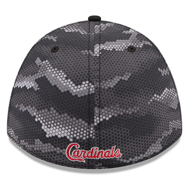 Casquette New Era 39THIRTY Flex noire à motif camouflage des Cardinals de Saint-Louis pour homme