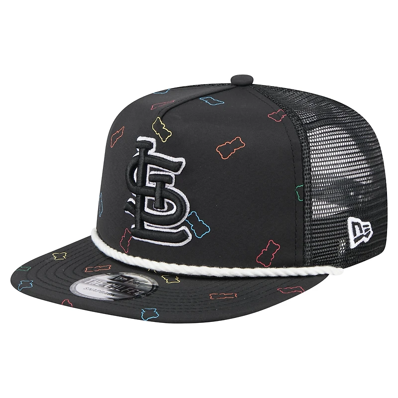 Casquette snapback noire New Era pour homme, motif gummy golfer des Cardinals de Saint-Louis