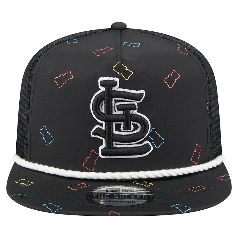 Men's New Era  Black St. Louis Cardinals Gummy Golfer Trucker Snapback Hat