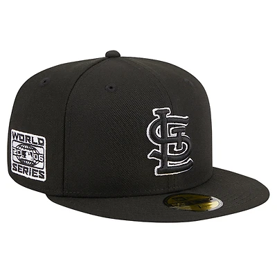 Casquette ajustée 59FIFTY noire avec logo des Cardinals de Saint-Louis New Era pour hommes