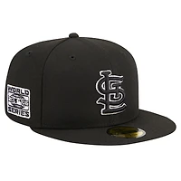 Casquette ajustée 59FIFTY noire avec logo des Cardinals de Saint-Louis New Era pour hommes