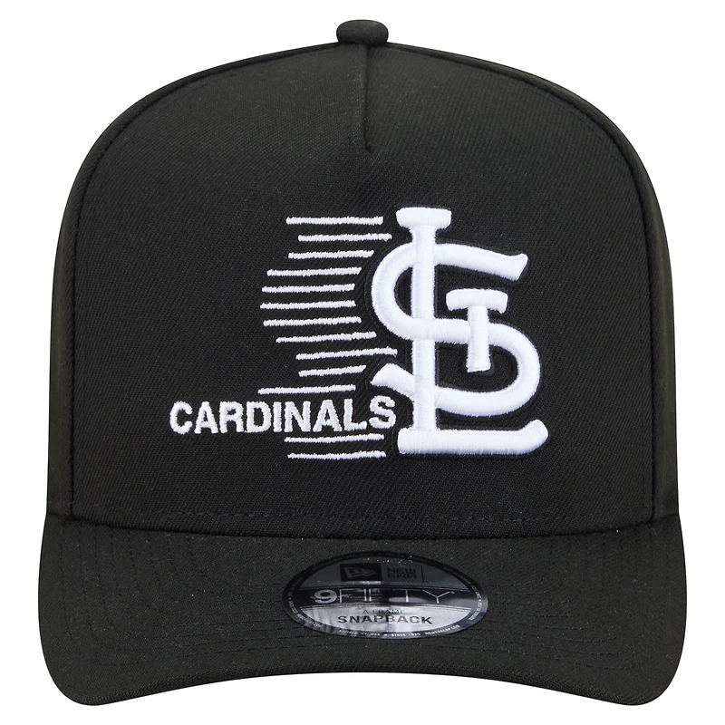 Men's New Era  Black St. Louis Cardinals Motion A-Frame 9FIFTY Snapback Hat