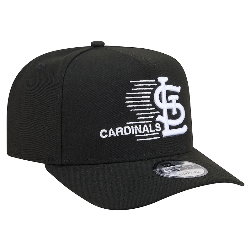 Men's New Era  Black St. Louis Cardinals Motion A-Frame 9FIFTY Snapback Hat