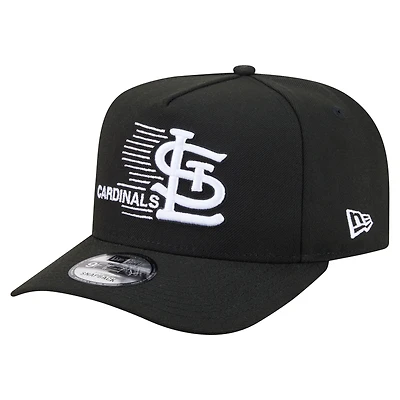 Casquette snapback New Era 9FIFTY Motion A-Frame noire pour homme, modèle St. Louis Cardinals
