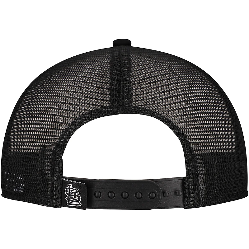 Casquette ajustable New Era noire St. Louis Cardinals Retro Bold A-Frame Trucker 9FORTY pour homme