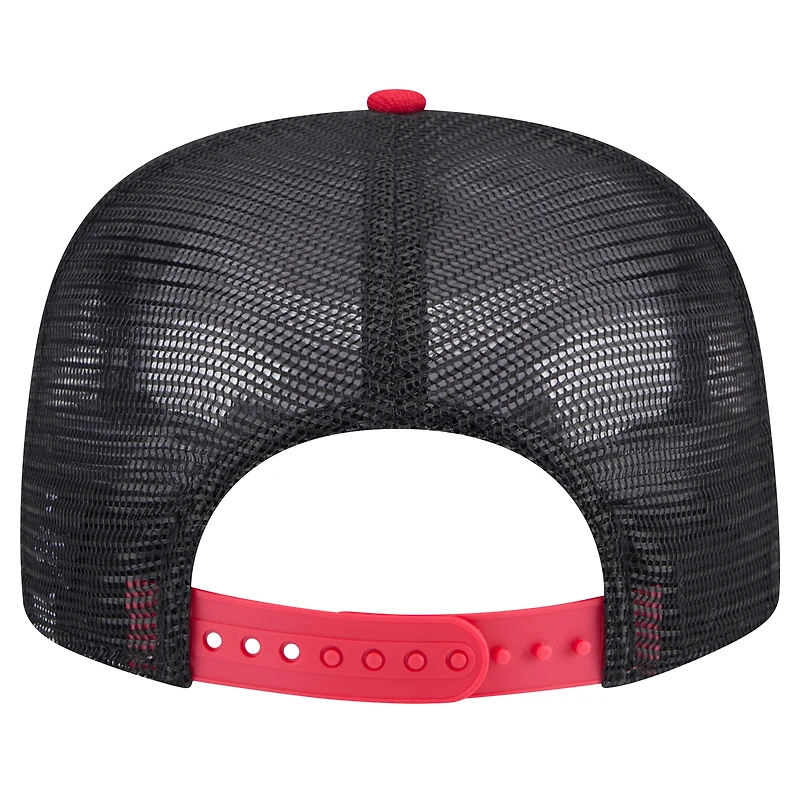 Casquette de golfeur en mesh noir/rouge St. Louis Cardinals Throwback New Era pour hommes