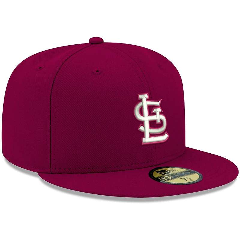 Men's New Era Cardinal St. Louis Cardinals White Logo 59FIFTY Fitted Hat