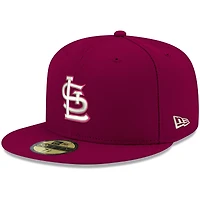 Casquette ajustée 59FIFTY pour homme Cardinal St. Louis Cardinals Logo New Era blanche