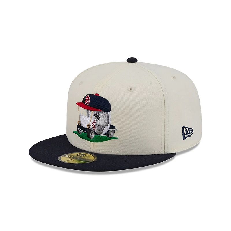 Men's New Era Cream/Navy St. Louis Cardinals Bullpen Cart 59FIFTY Fitted Hat