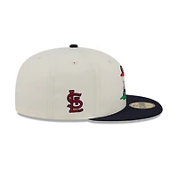 Men's New Era  Cream/Navy St. Louis Cardinals Bullpen Cart 59FIFTY Fitted Hat