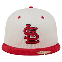 Men's New Era Cream/Red St. Louis Cardinals Two-Tone Corduroy 59FIFTY Fitted Hat