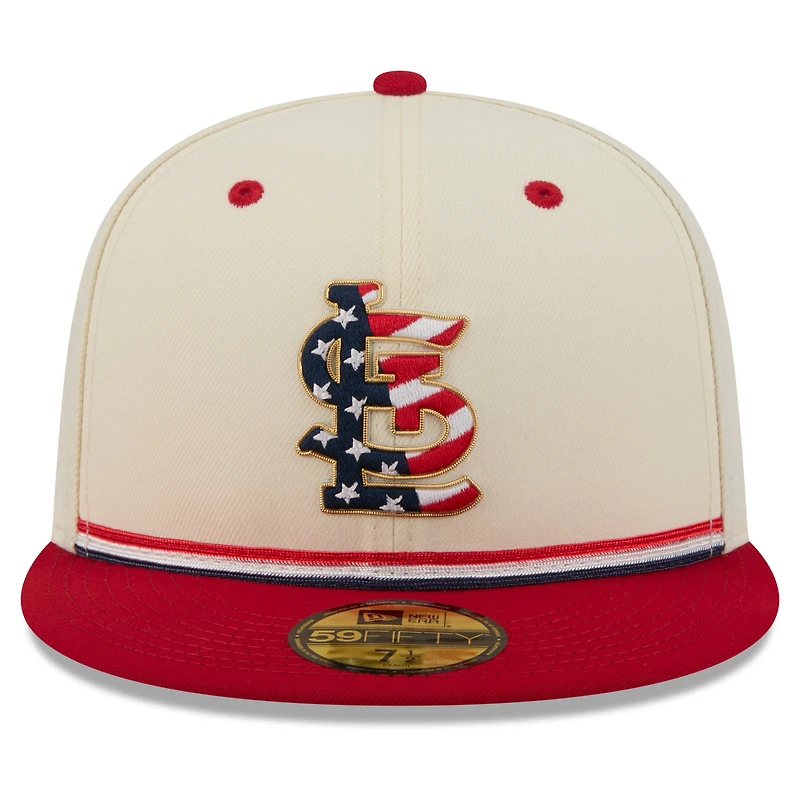 Men's New Era Cream/Red St. Louis Cardinals USA 250 Fourth of July 59FIFTY Fitted Hat