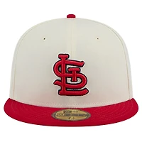 Casquette ajustée New Era 59FIFTY chromée crème pour homme des Cardinals de Saint-Louis