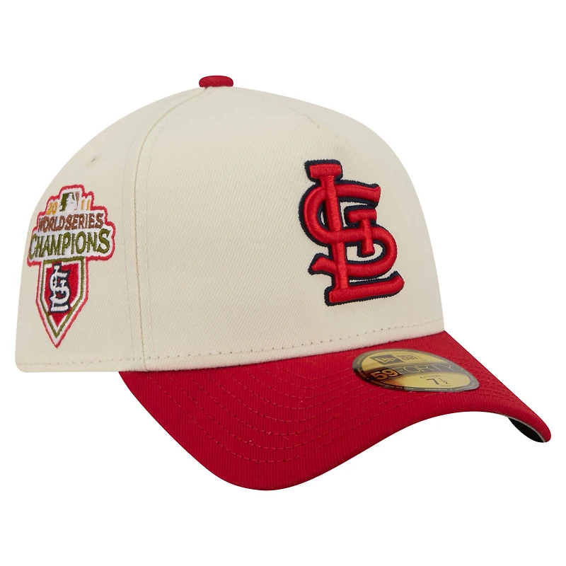 Men's New Era  Cream St. Louis Cardinals Chrome A-Frame 59FORTY Fitted Hat