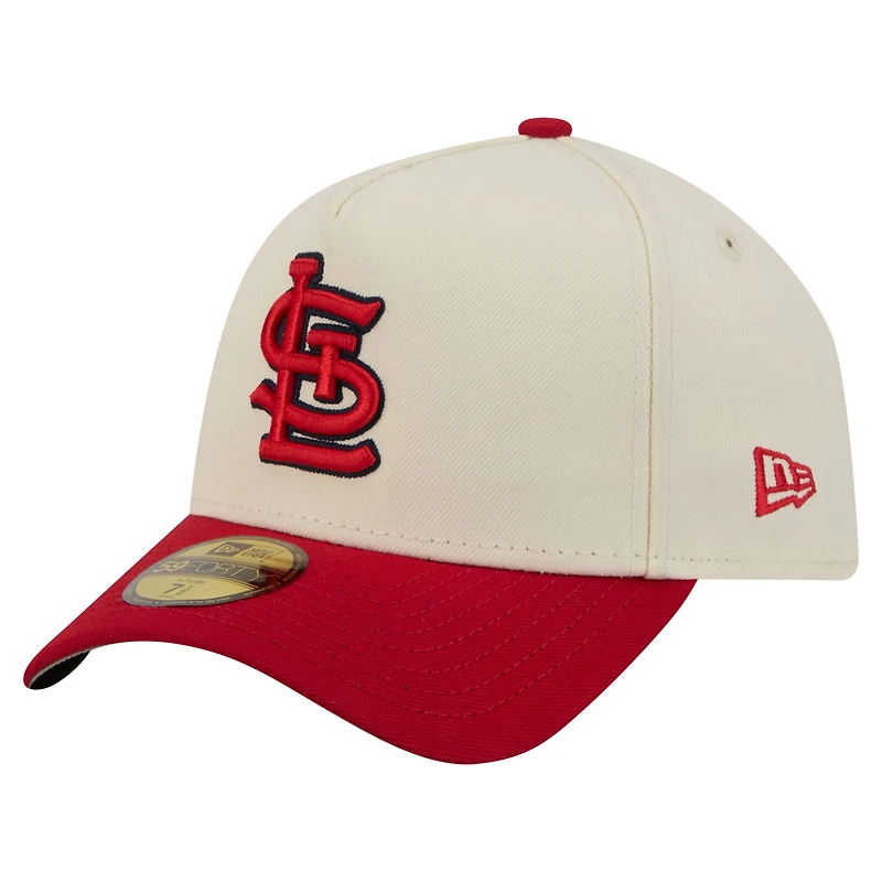 Men's New Era  Cream St. Louis Cardinals Chrome A-Frame 59FORTY Fitted Hat