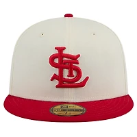 Men's New Era Cream St. Louis Cardinals Cooperstown Collection Chrome 59FIFTY Fitted Hat