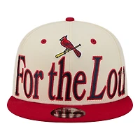 Men's New Era Cream St. Louis Cardinals Oversized Slogan 9FIFTY Snapback Hat