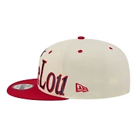 Men's New Era Cream St. Louis Cardinals Oversized Slogan 9FIFTY Snapback Hat