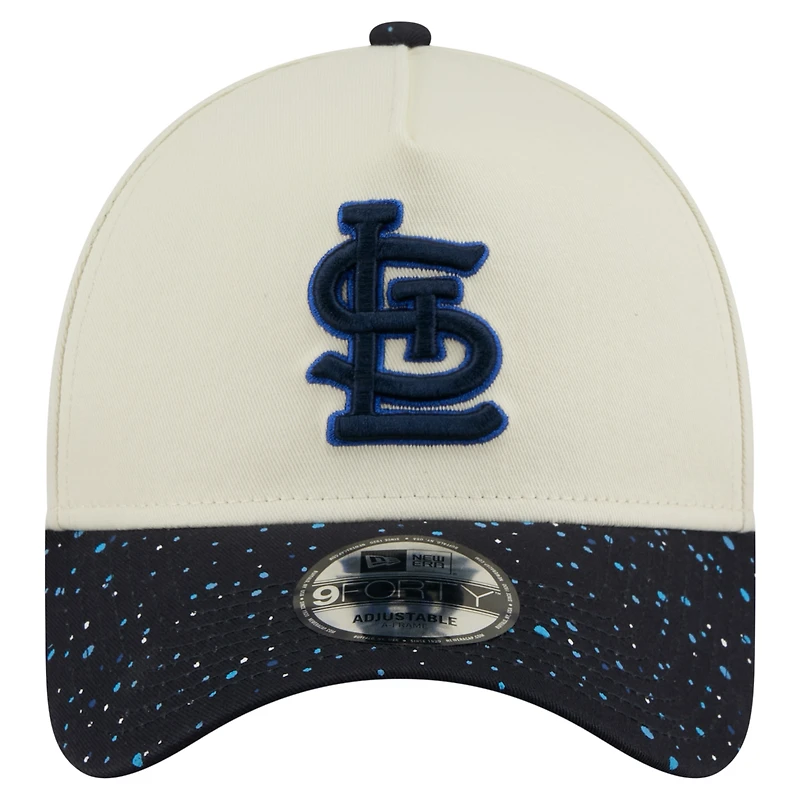 Men's New Era  Cream St. Louis Cardinals Speckle A-Frame 9FORTY Adjustable Hat