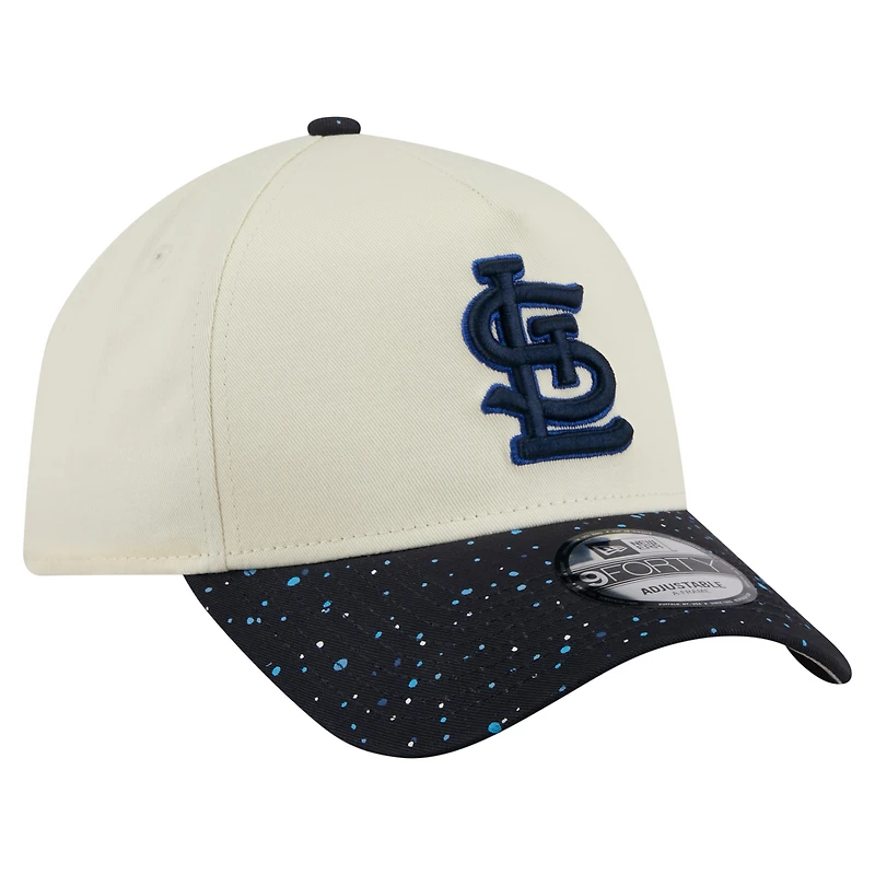 Men's New Era  Cream St. Louis Cardinals Speckle A-Frame 9FORTY Adjustable Hat