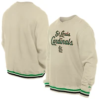 Men's New Era  Cream St. Louis Cardinals Patrick's Day Twill Pullover Sweatshirt
