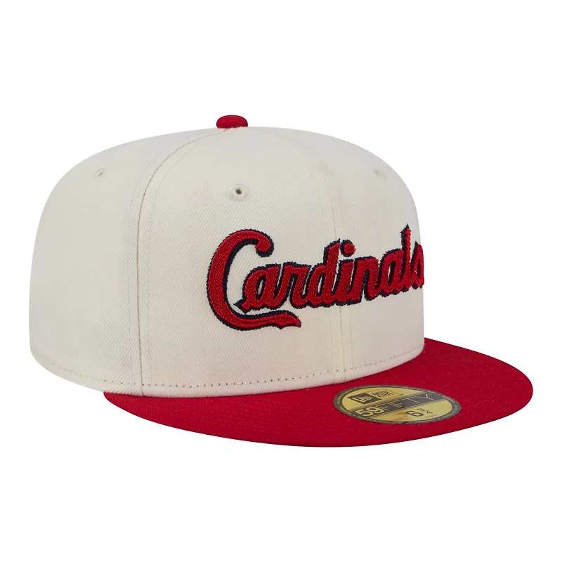 Men's New Era Cream St. Louis Cardinals Two-Tone Stitch 59FIFTY Fitted Hat