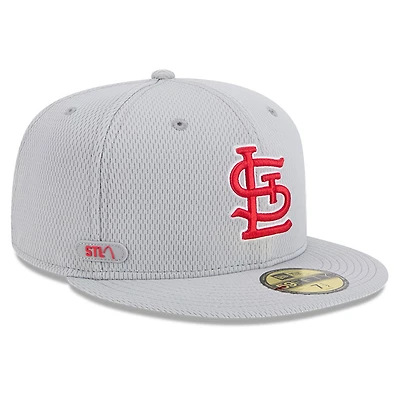 Men's New Era Gray St. Louis Cardinals 2025 MLB Clubhouse 59FIFTY Fitted Hat