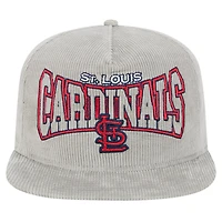 Men's New Era Gray St. Louis Cardinals Corduroy Golfer Snapback Hat