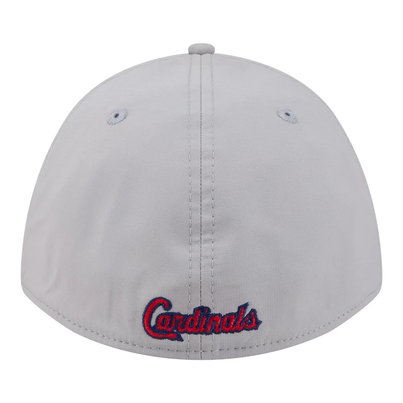 Men's New Era Gray St. Louis Cardinals Patch 39THIRTY A-Frame M-Crown Perforated Flex Hat